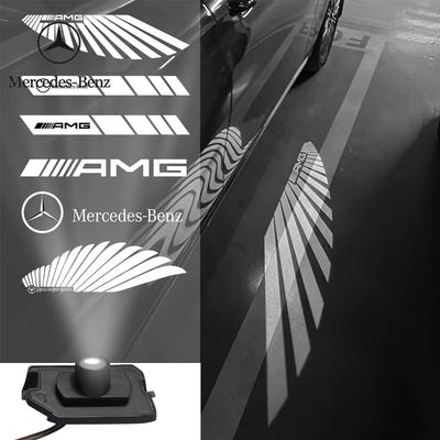 2025 Hot For Benz 2Pcs Angel Wings Carpet Light LED Rearview Mirror Projector Lamp For Mercedes Benz AMG A B C E S Class GLA GLB