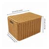 Wicker Storage Basket with Lid Rectangular Woven Space-Saving