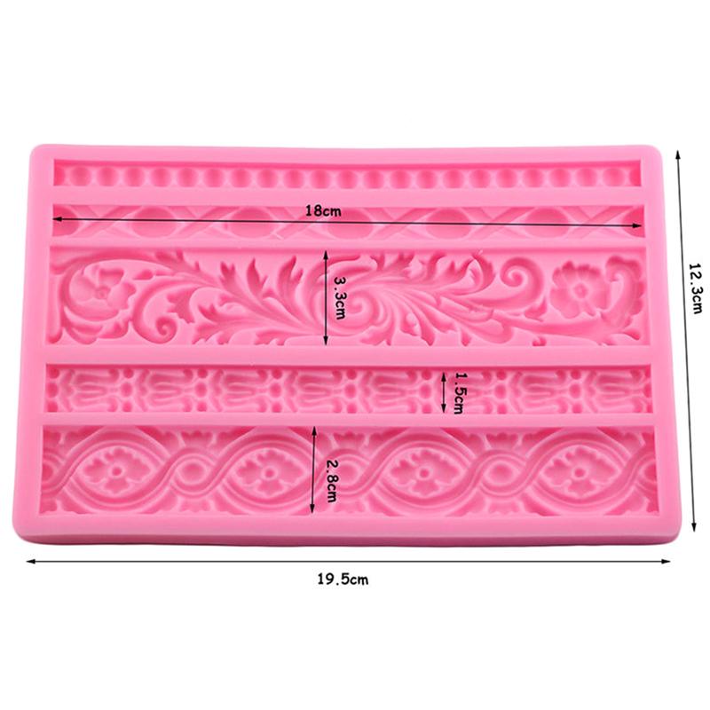 DIY Baroque Relief Border Cake Mold Silicone Cake Decorating Fondant Tools Chocolate Candy Mold Cake Decorating Fondant Tools
