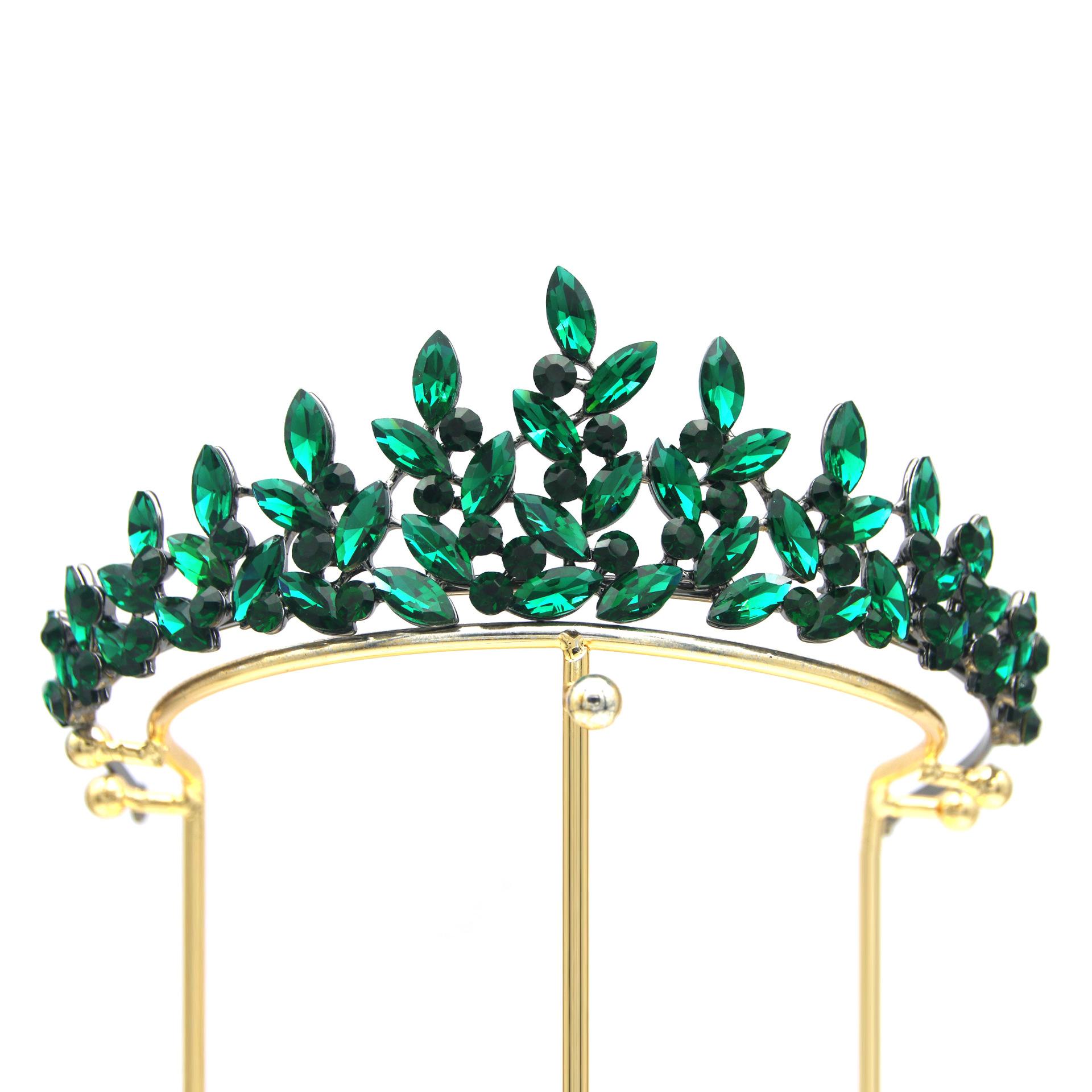 

Весенняя европейская и американская свадебная корона тиара сплав черный кристалл барокко свадебные аксессуары для волос