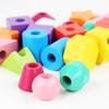 Learning Plugging Block Toy Shape & Color Sorting Game Wooden Beading Toy Stacking Puzzle Interactive Toddler Fun Gift