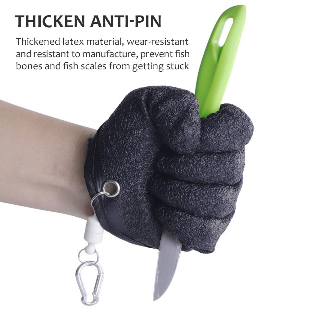Fishing Catching Gloves Hand From Puncture Scrapes Waterproof Magnet Release Anti Slip Latex Gloves