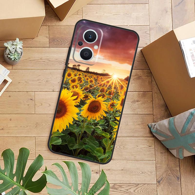 Sunflower Floral Phone Case For OPPO Reno 14 12 11 13 F 10 Pro 8T 7 8 Lite OPPO Find X8 X6 X5 X9 Pro Cover