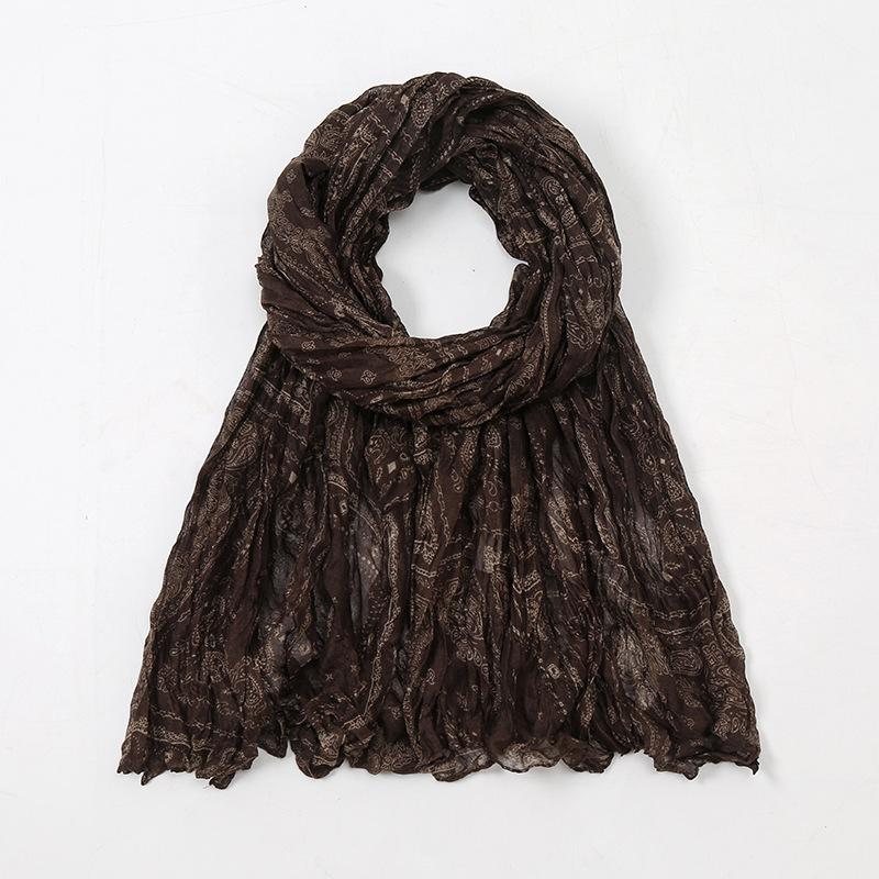 Spain Lovely Polka Floral Crinkle Viscose Shawl Scarf Lady Soft Thin Beach Wrap Pashmina Stole Bufandas Muslim Hijab 175*85Cm