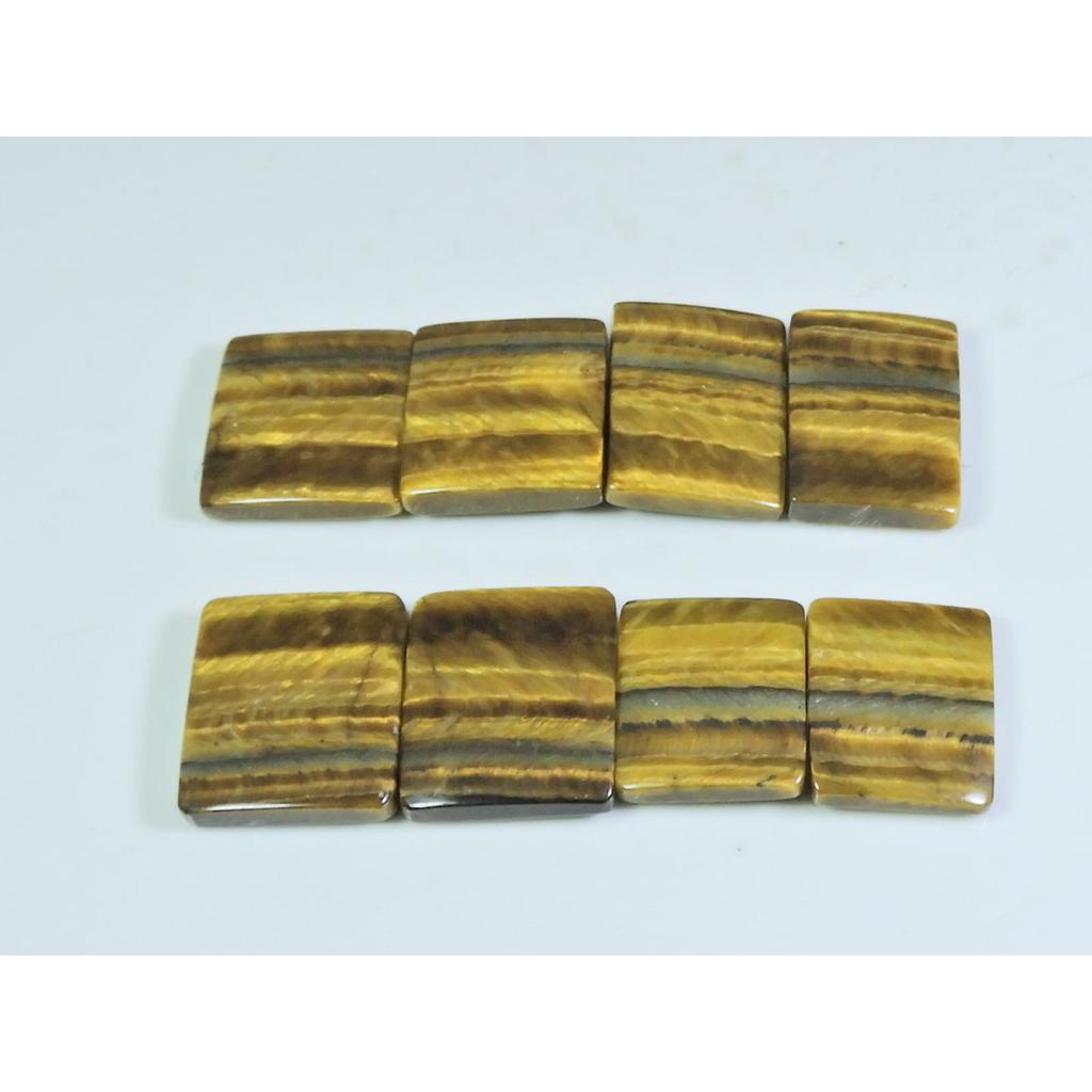 15-15MM Natural Tiger Eye Octagon Matched Pair Loose Gemstone 4 Pair Lot A-625