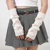 Thicken Bow Fingerless Gloves Cute Bowknot Hands Free Gloves Fashion Arm Sleeves  Winter