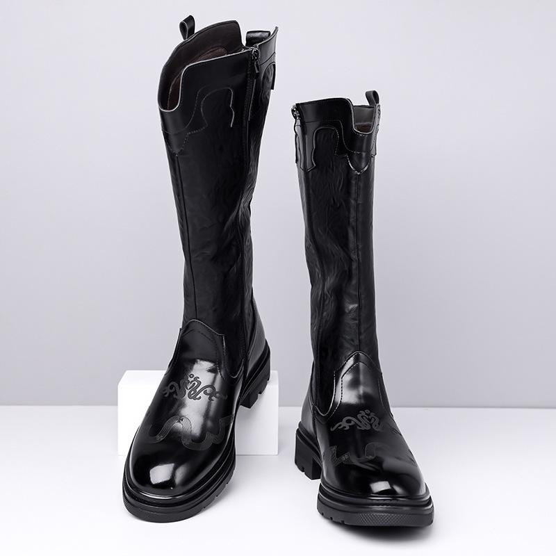 Martin Boots For Men'S Autumn And Winter Vintage Outdoor Men'S Knee-High Boots, British Style Work Boots, High-Top Men'S Leather Boots