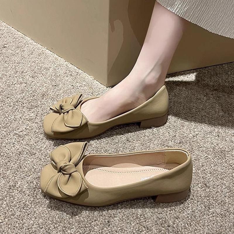 

Нишевые туфли-лодочки с квадратным носком и мелким вырезом, женские, новые весенне-осенние, для беременных, женские туфли, балетки 35 хаки