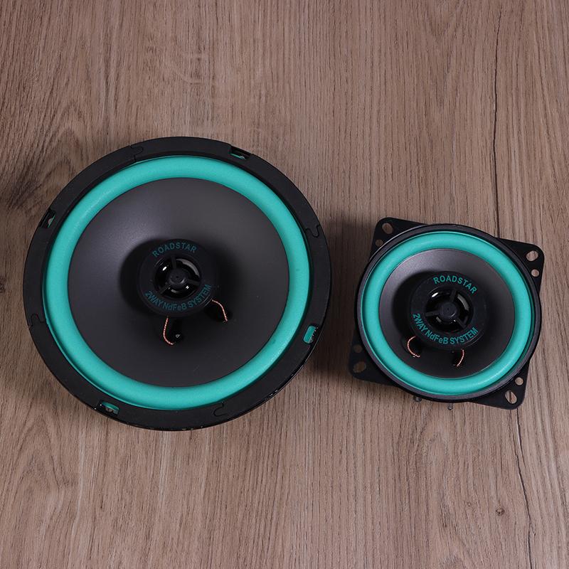 4/5/6 Inch 100W 2-Way Car HIFI Coaxial Speaker Door Audio Music Stereo Tweeter Mid-woofer Full Range Frequency Speaker Green Ama