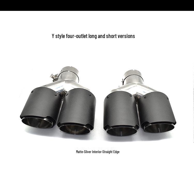 Carbon Fiber Scorpion AK Exhaust Tailpipes: Y-Type/R-Type, 1/2/4 Outlets, Red & Black Tips for Car Modification