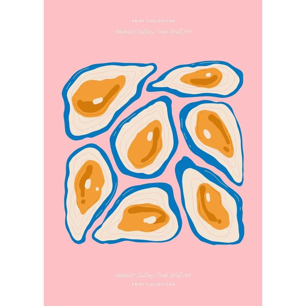 Minimalism Foods Posters Delicious Oyster Pink Ramen Bowl Shrimp Hot Dog Prints Canvas Painting Wall Pictures Home Kitchen Decor