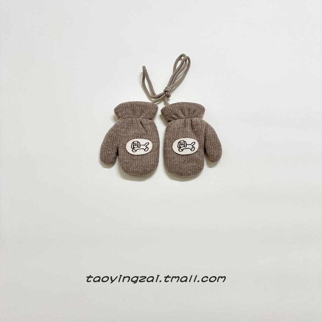 Children's Cute Korean Style Winter Mittens - Warm, Fleece-Lined, Windproof for Boys & Girls