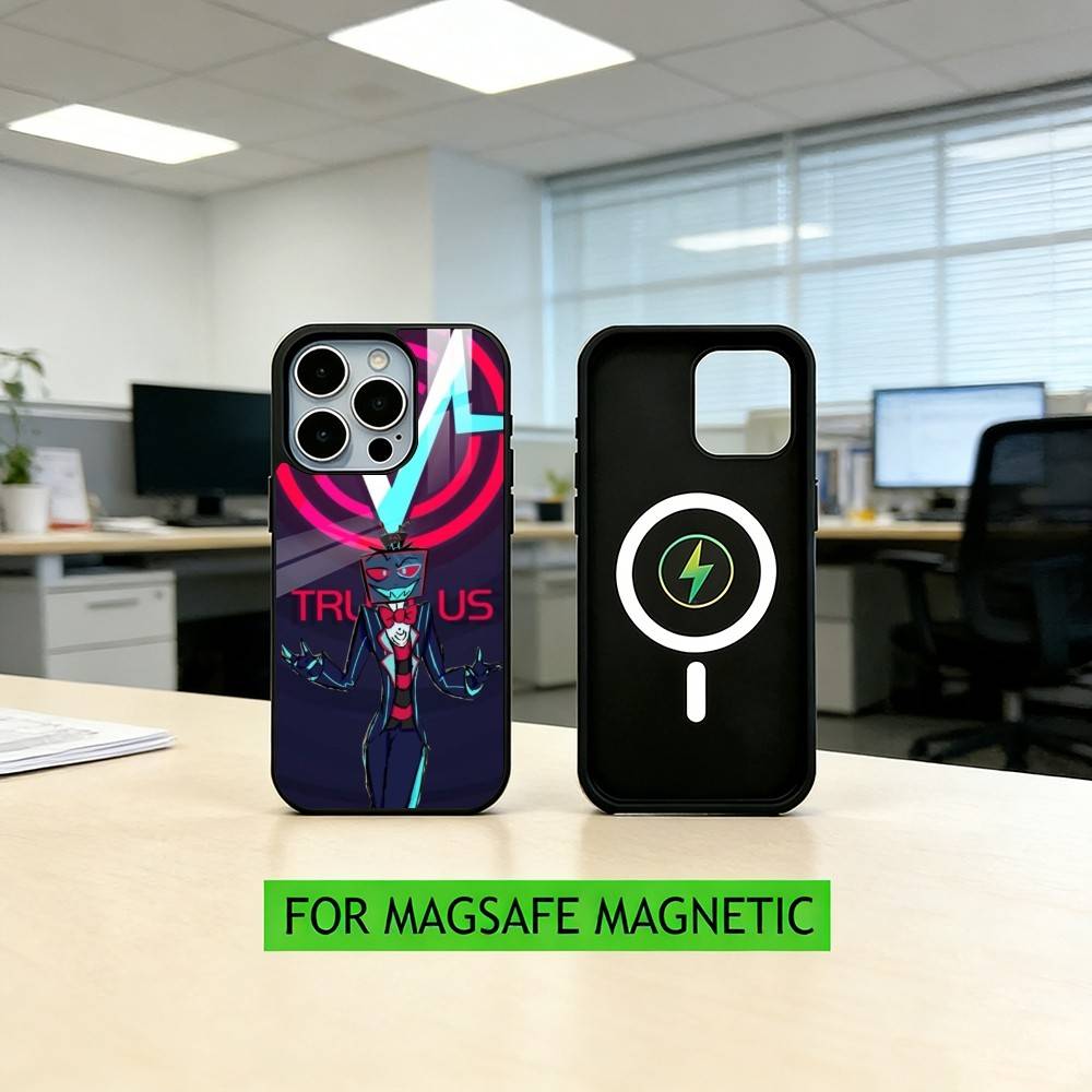 

Hazbin H-Hotel V-Vox Phone Case For iPhone17,16,15,14,13,12,11 Plus,Pro Magnetic For Magsafe Wireless Charging iPhone15Plus
