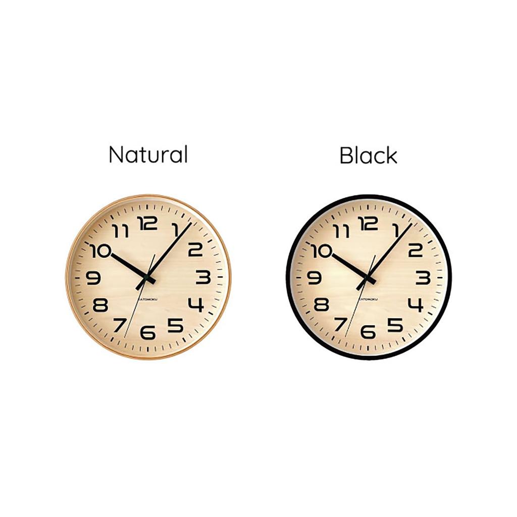KATOMOKU Plywood Clock 23 Natural Wall Clock with Continuous Second Hand Controlled km-145NARC 304mm (radio Clock)