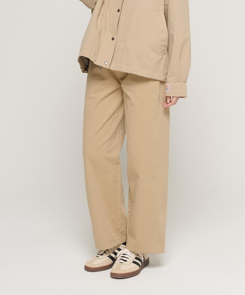 CARGOBROS FOR WOMAN Curved Stitch Bio Cotton Pants (Beige)