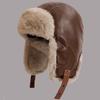 Winter Warme Kunstleder Fliegermütze Mit Fleecefutter Unisex Gehörschutzmütze Skifahren Radfahren Outdoor