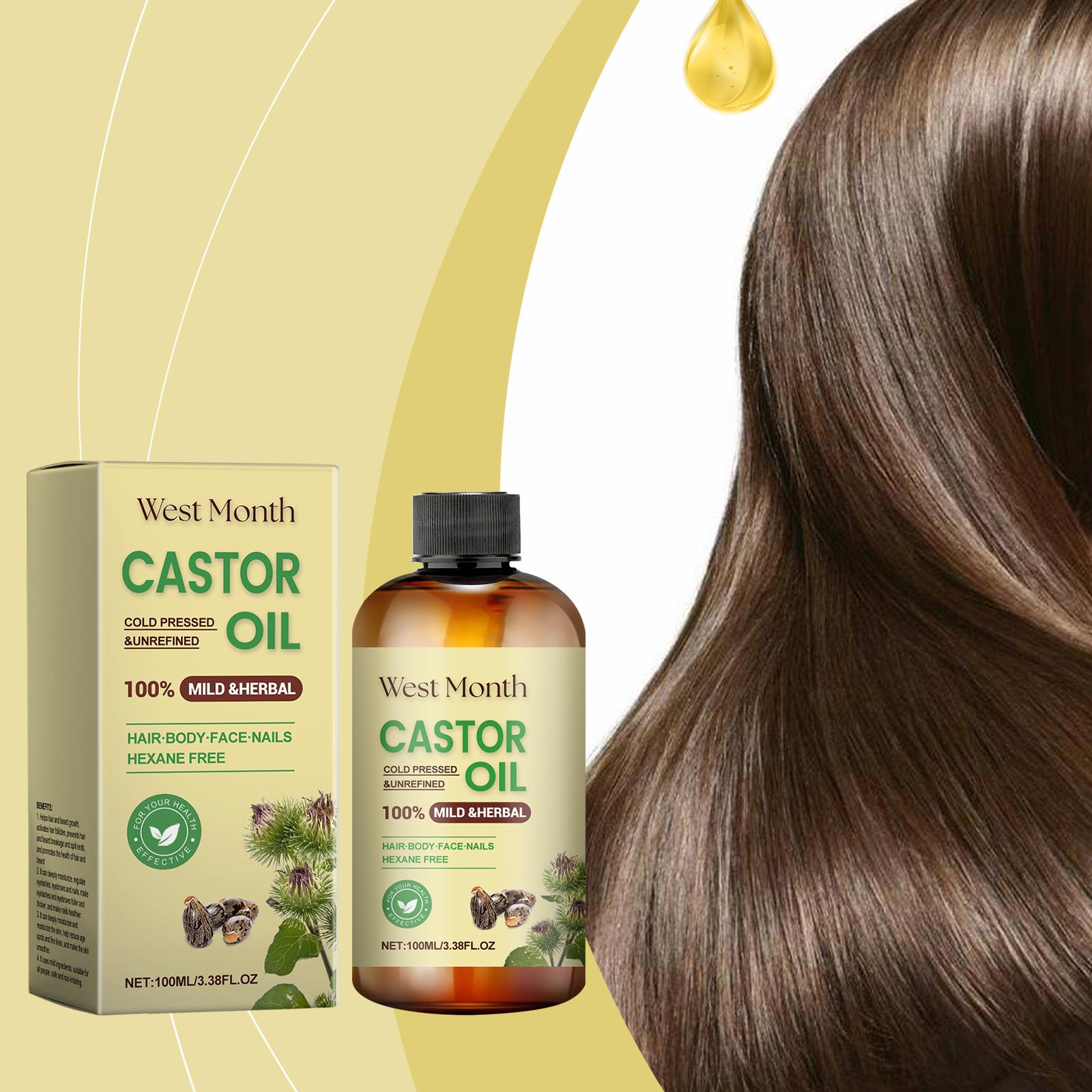 Hair Care Castor Oil Nourishing Long-Lasting Hyrdation Promote Nails Growth Eyebrow Thickener Moisturizing Multi-effect Care Oil 100ml