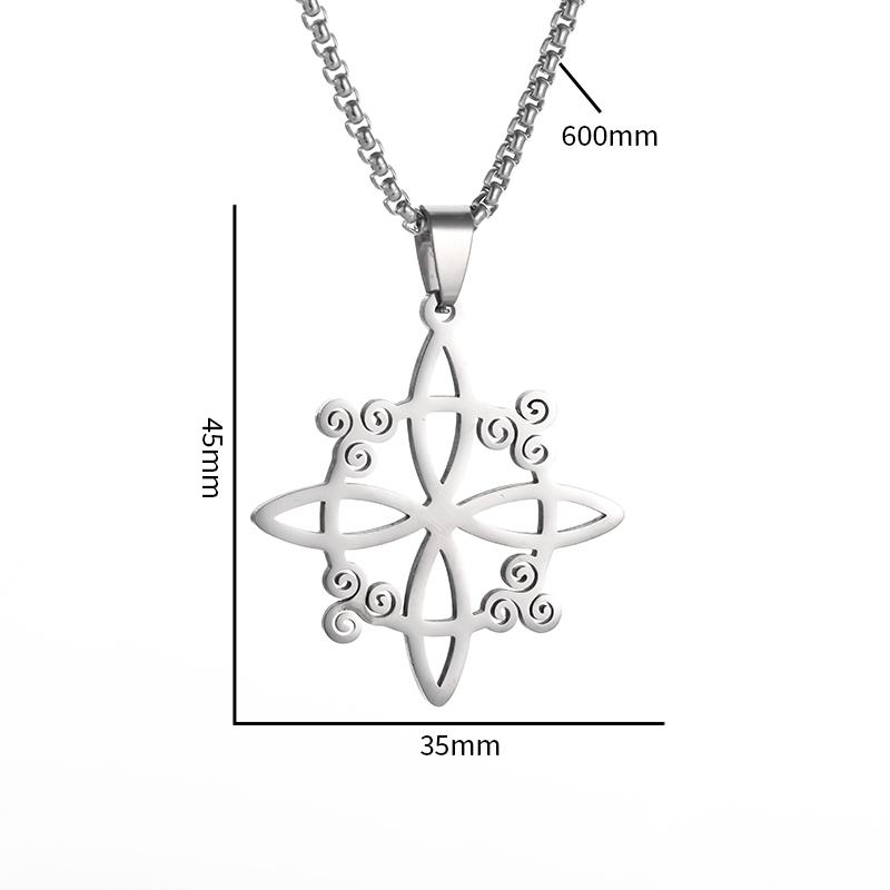 Witches Celtic Knot Triskele Triskelion Necklace for Men's Stainless Steel Witchcraft Paranormal Protection Symbol Jewelry