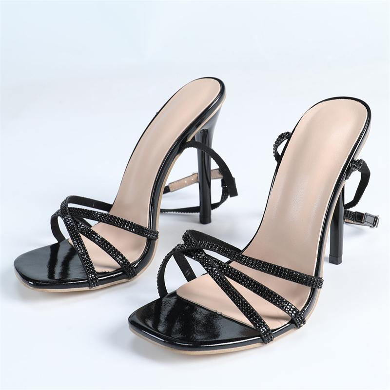 Eilyken Sexy Thin High Heels Buckle Strap Women Sandals Design Style Narrow Band Square Toe Party Prom Summer Shoes