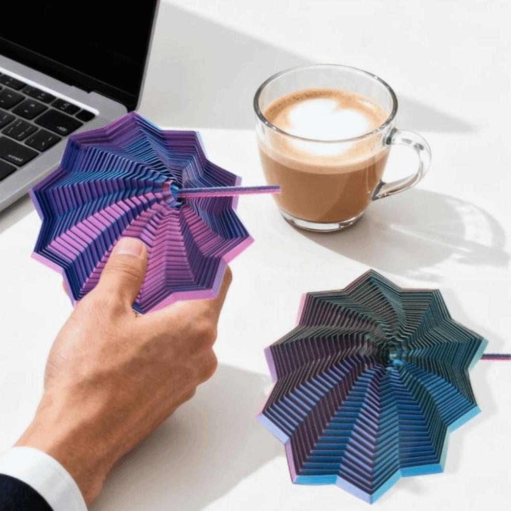 Expanded Fractal Fidget Star Model Geometric Design Whirling Spiral Ornaments  Party Games