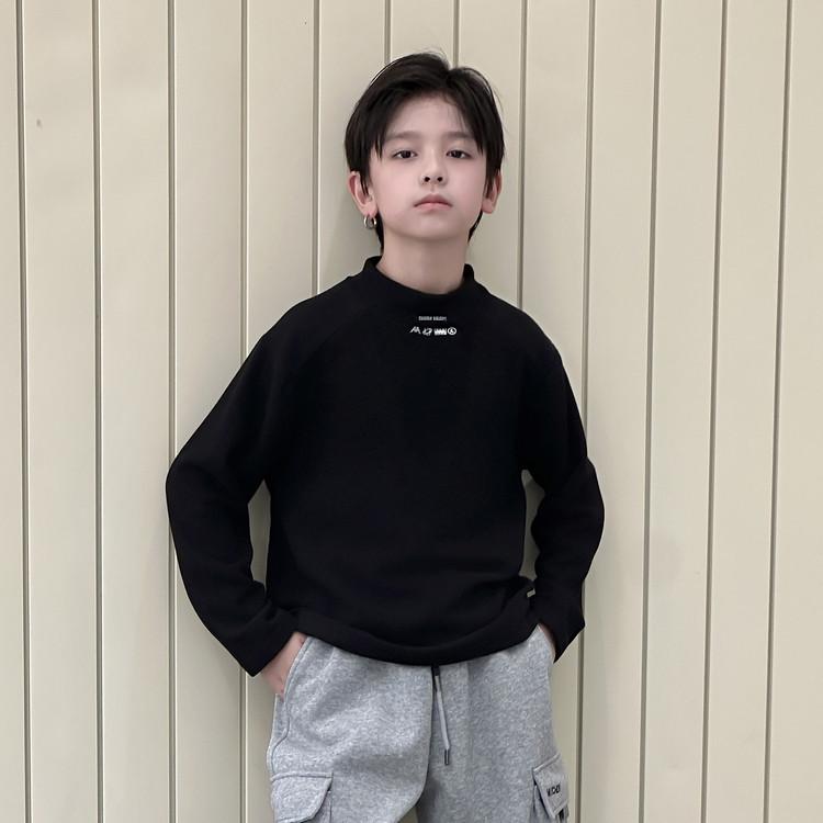 

Детская теплая флисовая рубашка-пуловер в корейском стиле, осень/зима 2025 130 cm чёрный