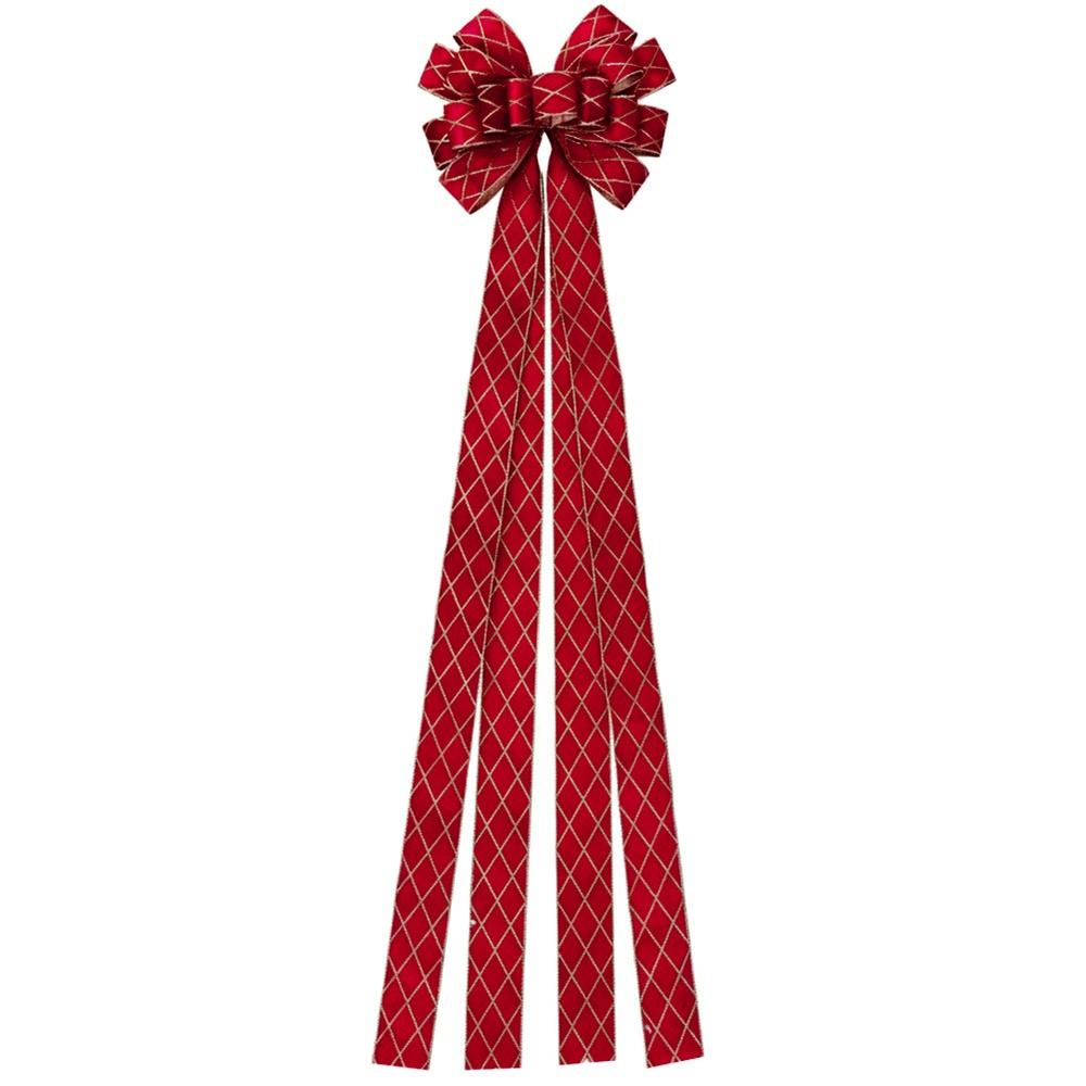 Kokarda Świąteczna Duża Kokardka Dekoracyjna Ozdobna Szpic Czubek Choinkę