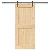 VidaXL Sliding Door and Hardware Kit 100x210 Cm Solid Pine 3332711