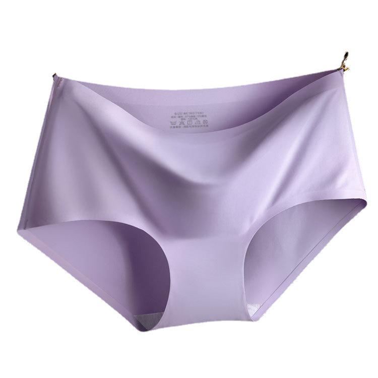 Plus Size Mid-Waist Ice Silk Triangle Briefs for Women