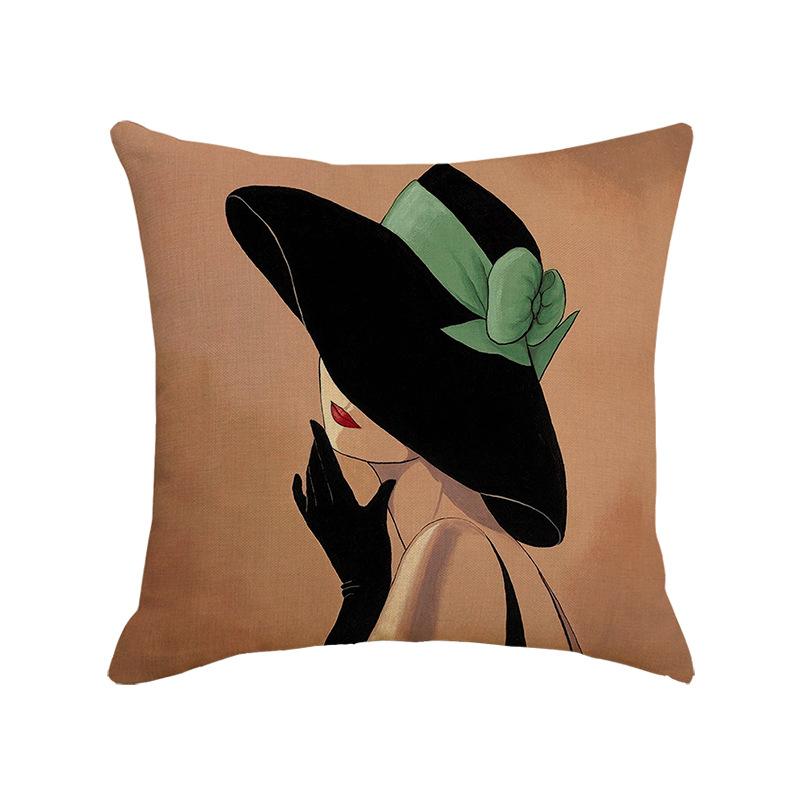Character Linen Throw Pillow Cover Printed Car Sofa Bed Cushion Cushion Pillow Cover Home Furnishings