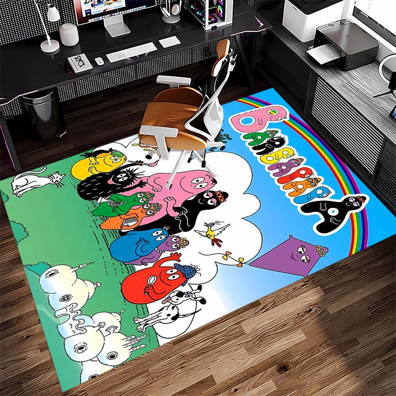 1pc Barbapapa1 Print Area Rug - Soft, Washable Non-Slip Indoor Mat for Office Chairs, Living Room, Home Office Decorative Rug