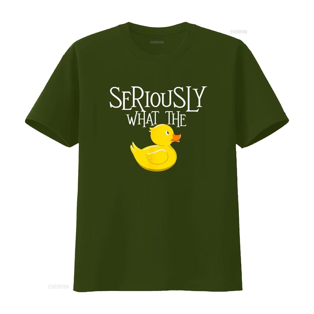 Seriously What The Duck Lover Pun T Shirt Vintage Washed Slightly Stretched Designer Clothes Versatile Streetwear