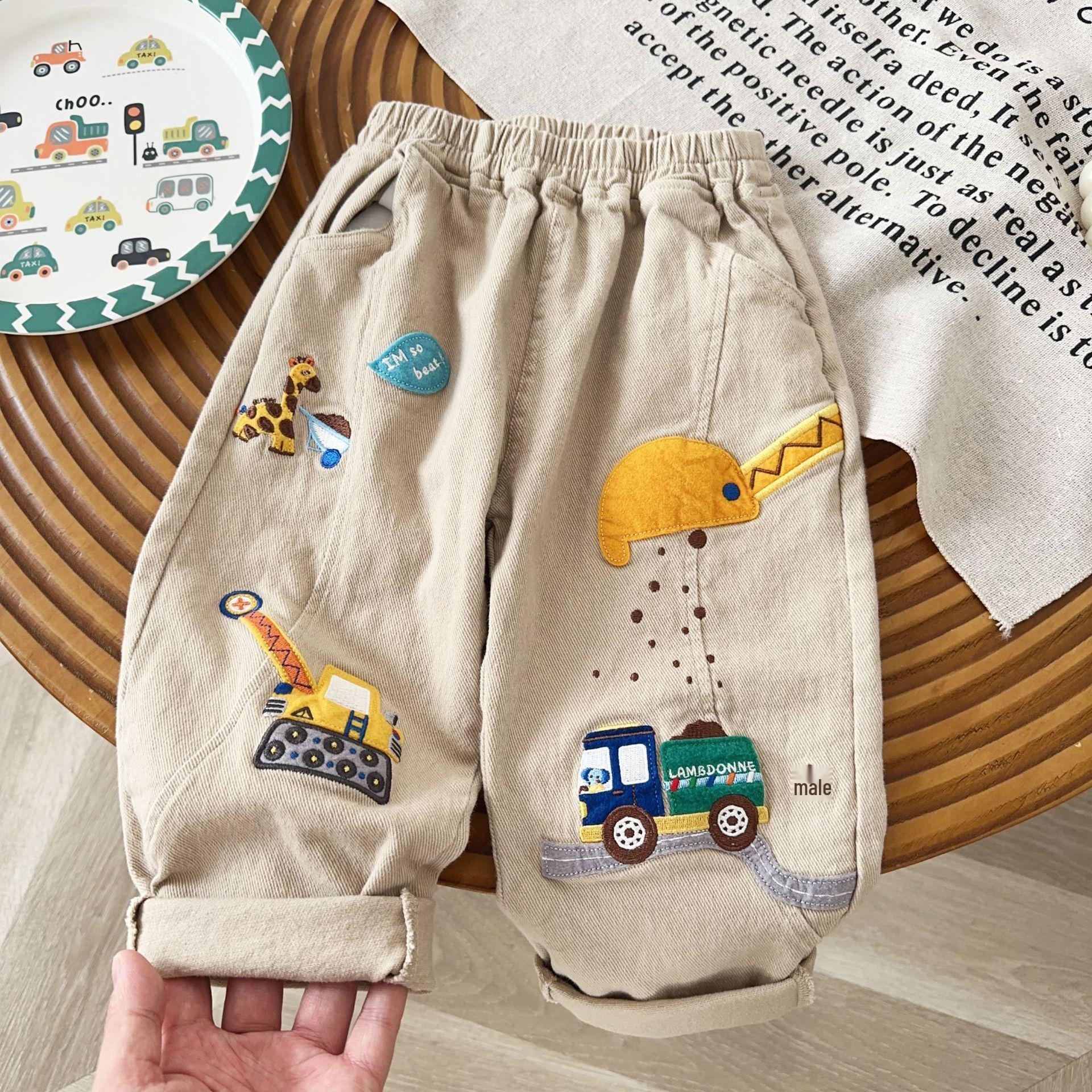 

Autumn 2025 Boys Casual Long Pants for Kids Size 90