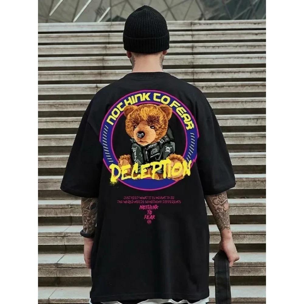 Sommer Ny Casual Løs T-skjorte Kortermet Herremote Løs Trykk Stor 8XL Hip Hop Parbekledning Halv Erm Bomullstopp