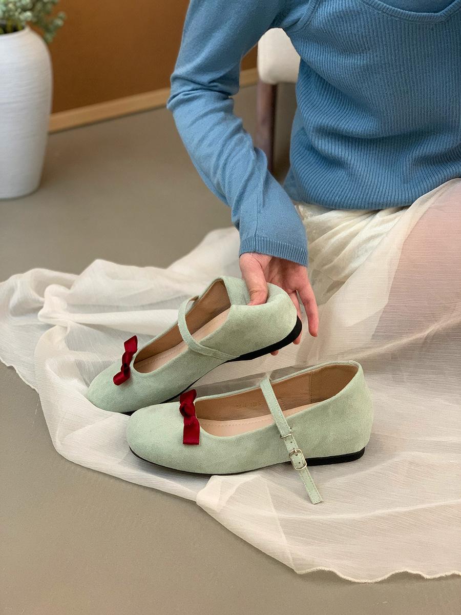 

Внутреннее увеличение высоты ретро бант Мэри Джейн женские туфли весенняя юбка балетки 35 мятный зеленый