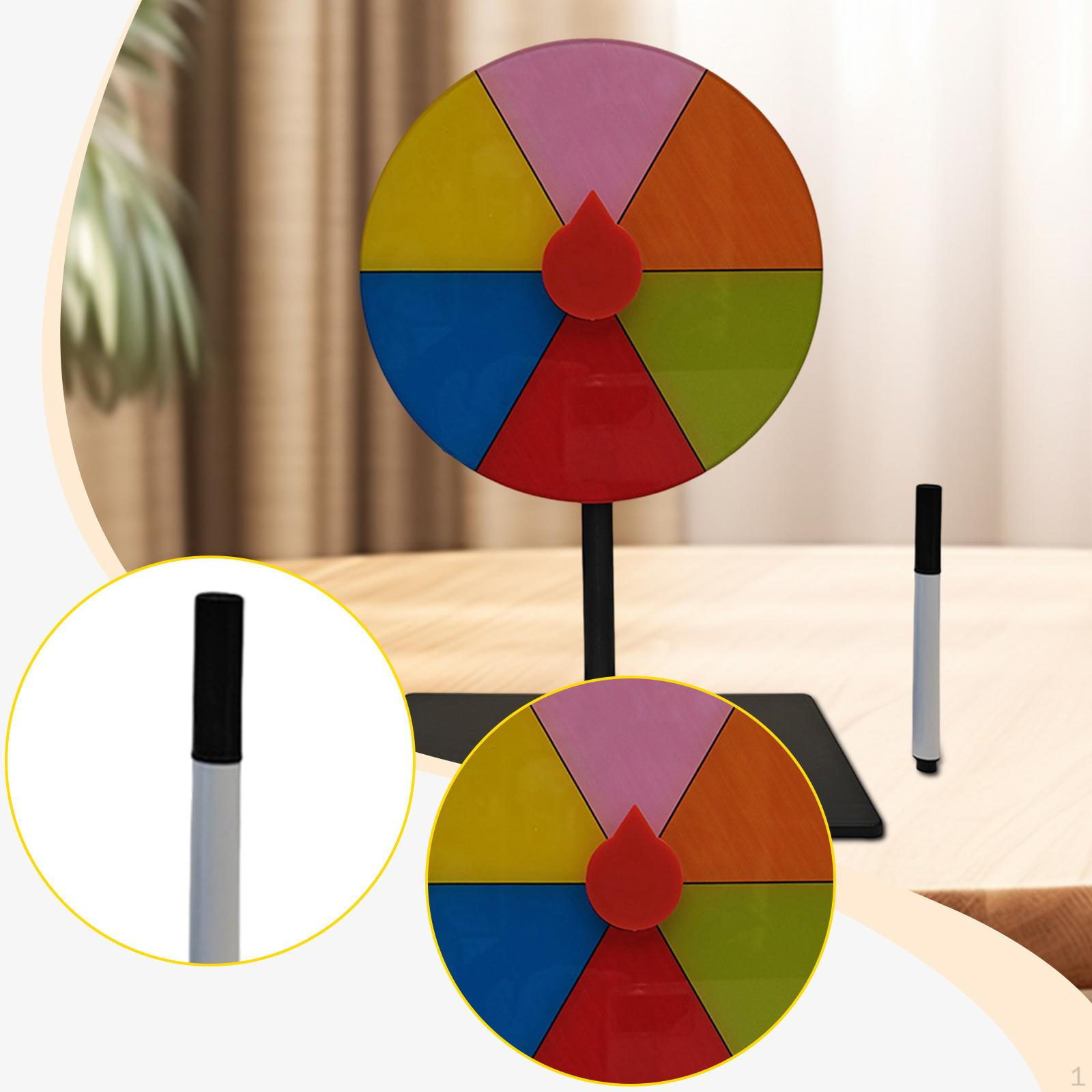 

Editable Tabletop Prize Turntable Roulette Wheel for Carnival And Pub Events 6 Grids