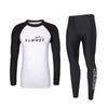 Mens Long Sleeve Pants Rash Guard Set Snorkeling Surfing Swimming UV Protection Quick Dry
