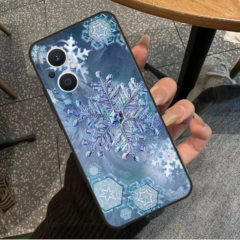 Snow Snowflake Winter For OPPO Reno 14 13 12 11 10 Pro 8T 11F 12F 13F 14F 7 8 Lite OPPO Find X8 X6 X5 Pro Case