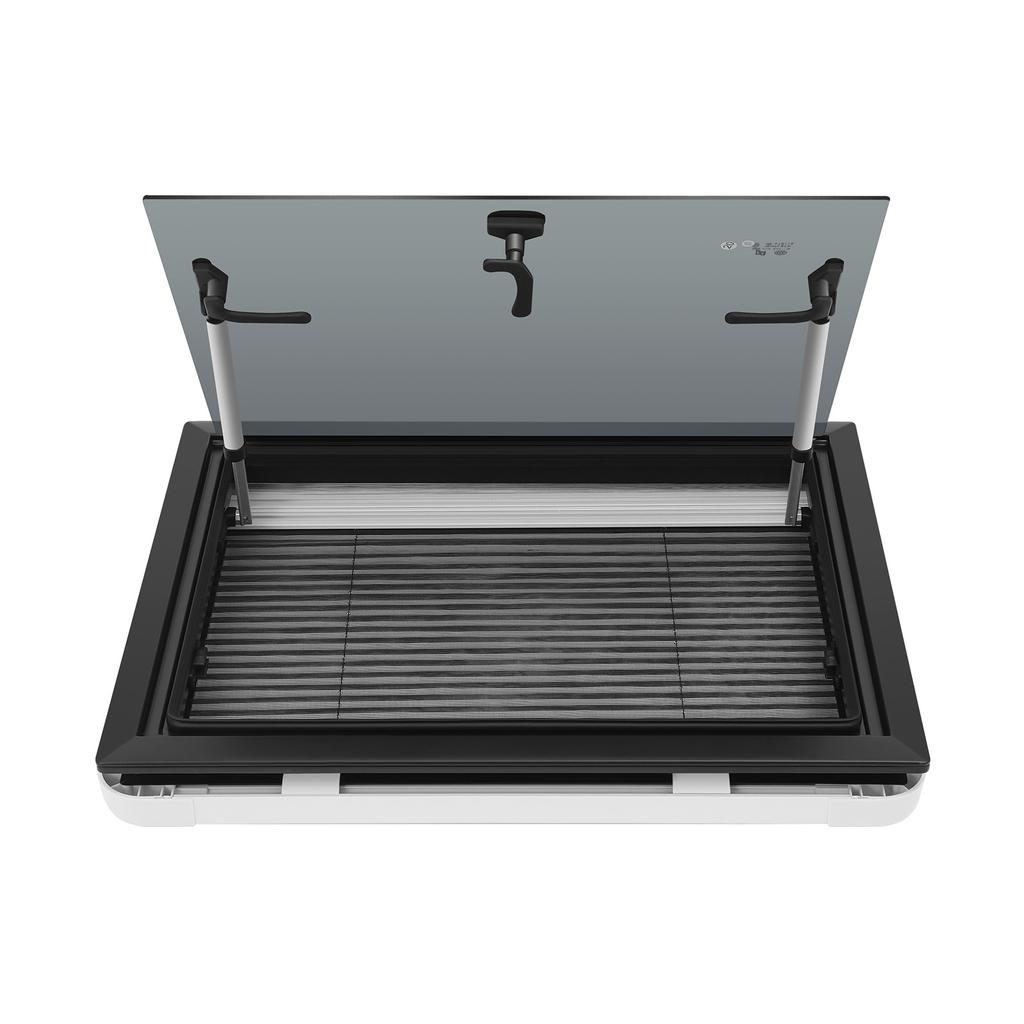 RV Push-out Window Aluminum Alloy 4mm Tempered Glass 65° Opening Screen Lockable Handle 30-80mm Wall Fit for RVs Trailers