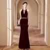 Black Evening Dress 1011 New Light Luxury Niche High-end Fishtail Advanced Sense Engagement Slim and Thin Host Skirt Girl