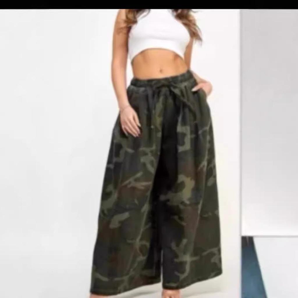 Herbst- und Winter Damen Casual Mode Camouflage Weitbeinige Hosen