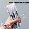 White Permanent Oil-Based Marker Pen Waterproof Fade-Resistant Bold Tip Paint Pen for Coding