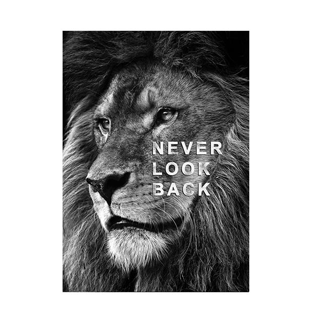 Lion and Tiger Motivational Text Posters Wall Art Canvas Prints Modern Animals Paintings Living Room Home Office Decor Pictures