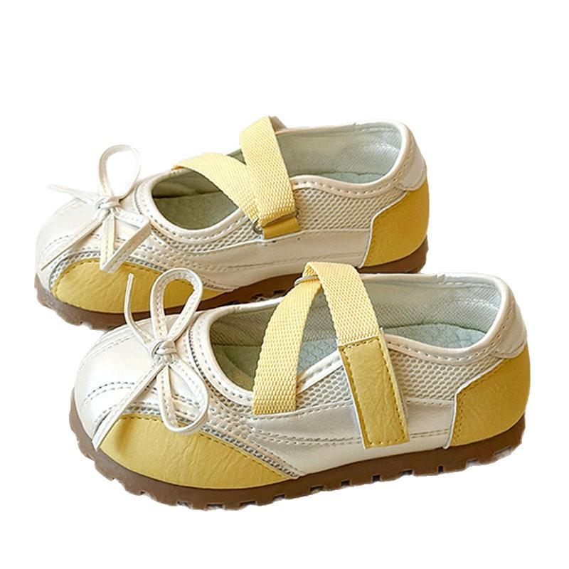 Girls Closed‑Toe Sandals Summer Kids Slip‑On Princess Shoes Fashion Elegant Ballet Flat Shoes for Girls