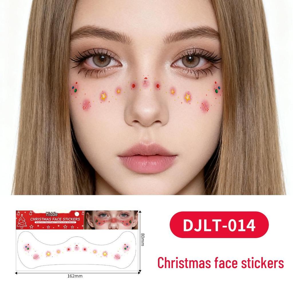 Christmas Tattoo Stickers: Easy-to-Remove Temporary Makeup Tattoos with Tree, Reindeer, and Snowflake Designs.