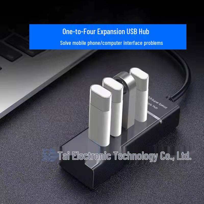 Universal USB 3.0 One-to-Four Hub for Desktop & Laptop Expansion