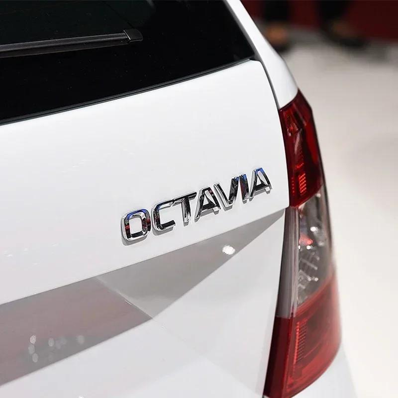 DAYB7 1 Stück 3D ABS Octavia Auto Buchstabe Heckklappe Aufkleber Emblem Abzeichen Aufkleber Auto Styling Für Skoda MK3 MK4 A5 A7 Auto Zubehör