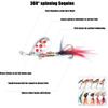 10Pcs Rotating Feather Fake Bait Rooster Tail 10cm with High Carbon Steel F.5g Special Storage Box for Bass And Salmon Fishing