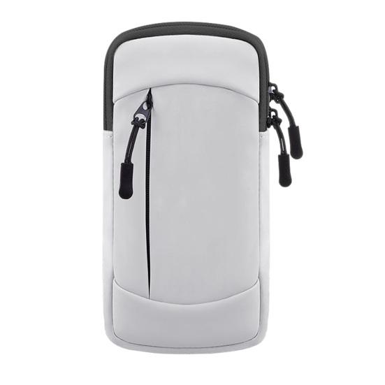 

Phone Arm Bag with Two Layer Large Capacity Running Armband Lightweight Comfort Fit Secure Phone Pocket for Sports серый