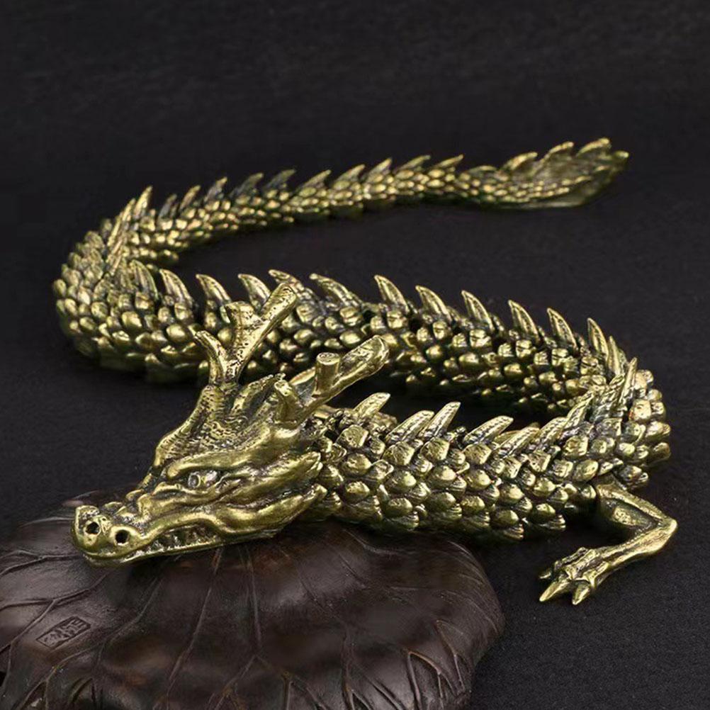 Drachenornament Skulpturen und Statuetten Figur Sammlerstücke Chinesisch Geformt Desktop Dekor Dekoration Kupferhandwerk Schutz