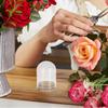 6Pcs Glass Cloche Dome Display Case 2.8x2 Inch Clear Dome with Wooden Base Dustproof Display for Preserved Flowers Wedding